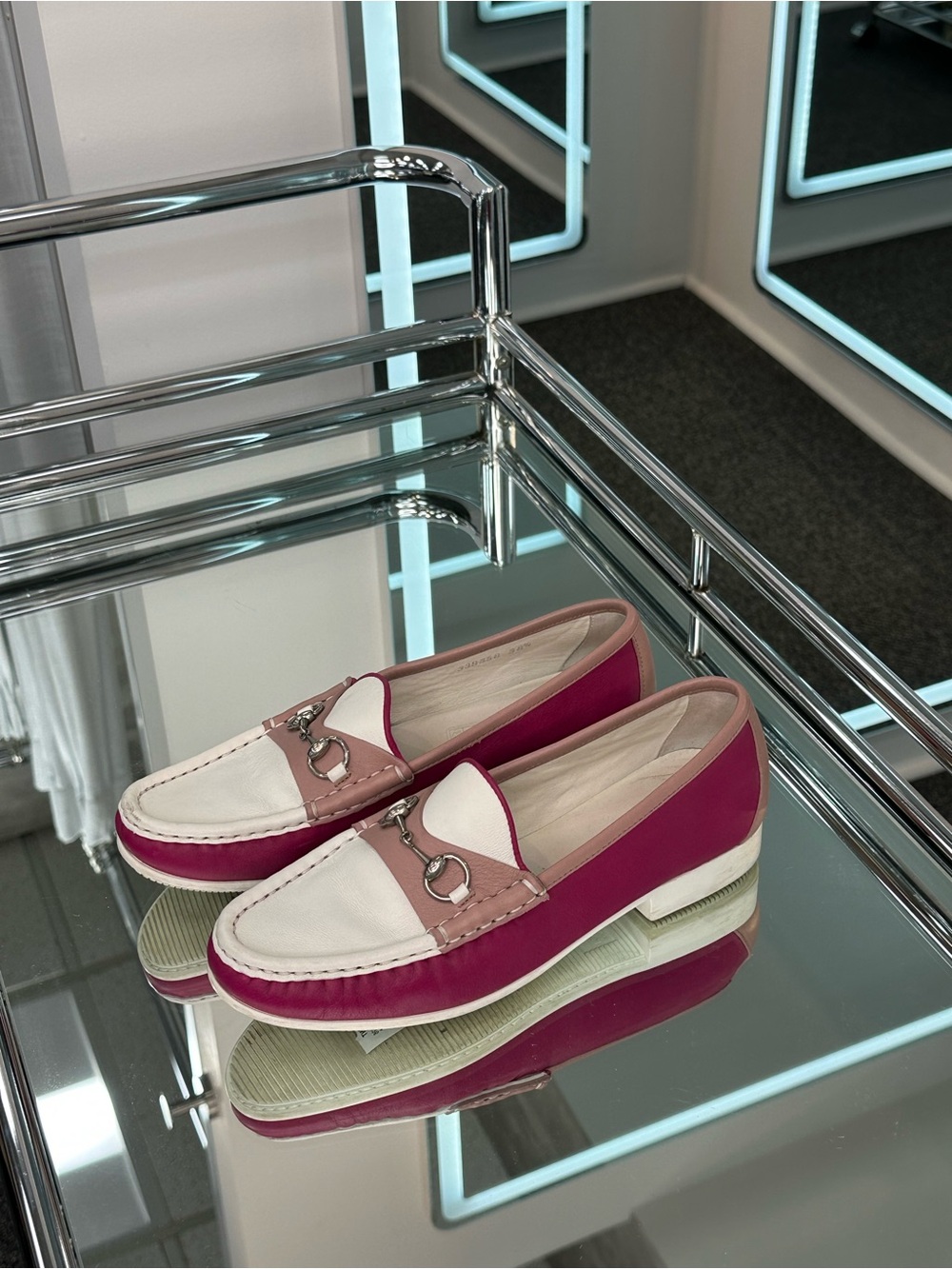 Gucci horse-bit color-block Loafer 38.5
